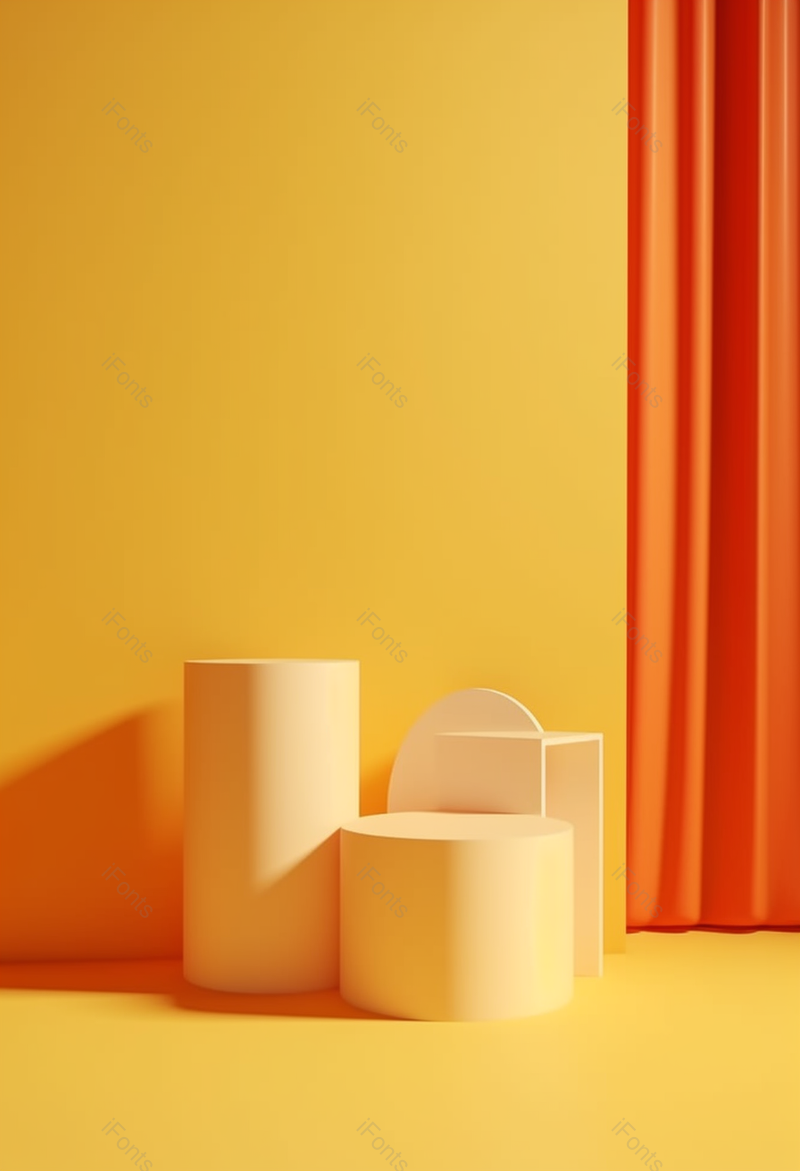 黄色产品展台三维图形电商背景,高清,摄影图,摄影图片,图片大全,摄影图免费下载